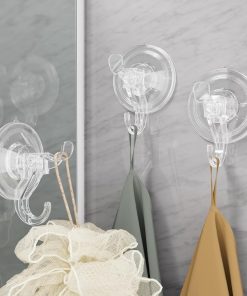Alternative view of Antimbee 3 Pack Suction Cup Hooks. Clear Suction Cup Hanger. Removable Small Suction Cups for Shower. Bathroom. Glass. Door. Windows. Kitchen-Max Hanging up to 11 lbs on Smooth Surface